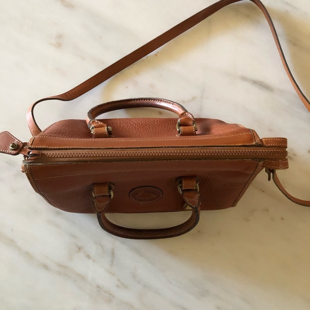 Dooney & Bourke Tan/Brown Pebbled Leather Satchel Crossbody - Picture 8 of 8
